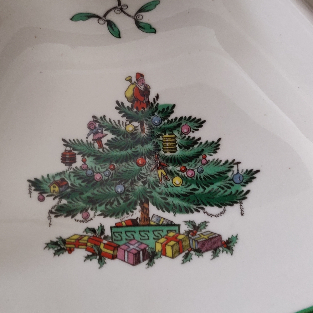 Spode Christmas Tree Holiday Tree Divided Serving Tray - Picture 5 of 6